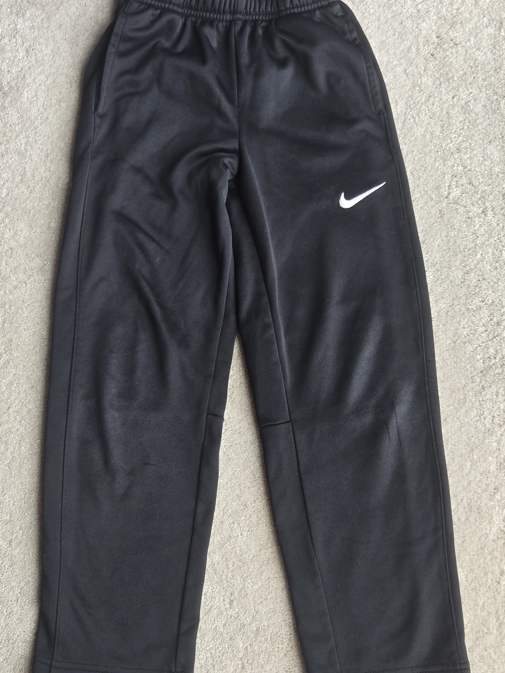 Nike Kids Black Athletic Pants with Swoosh